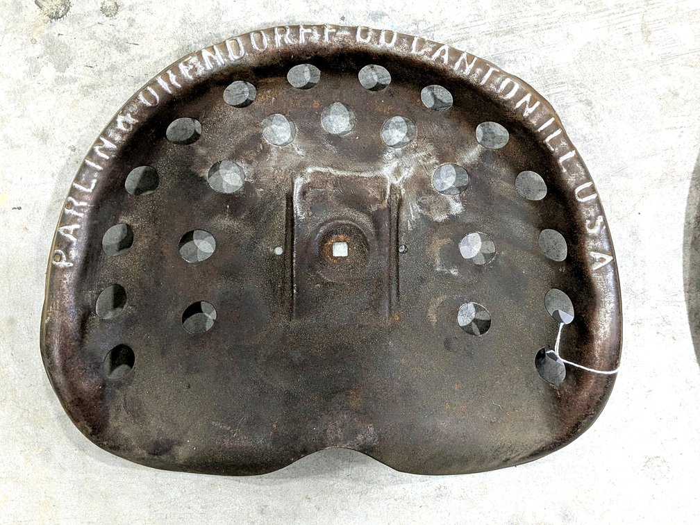 Parlin & Orendorff stamped steel tractor is 17" wide.