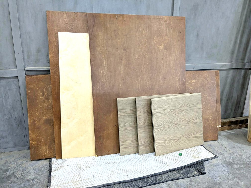 Cabinetry grade 3/4" plywood up to 4' x 5-1/2', plus shelves and more.