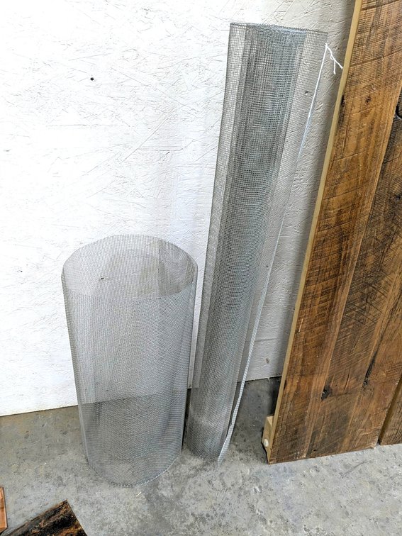 Two spools of steel screen up to 3' wide.