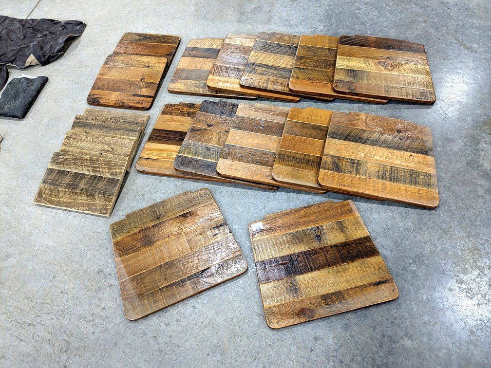 Rustic wood panels for chair seats and more up to 19" wide.