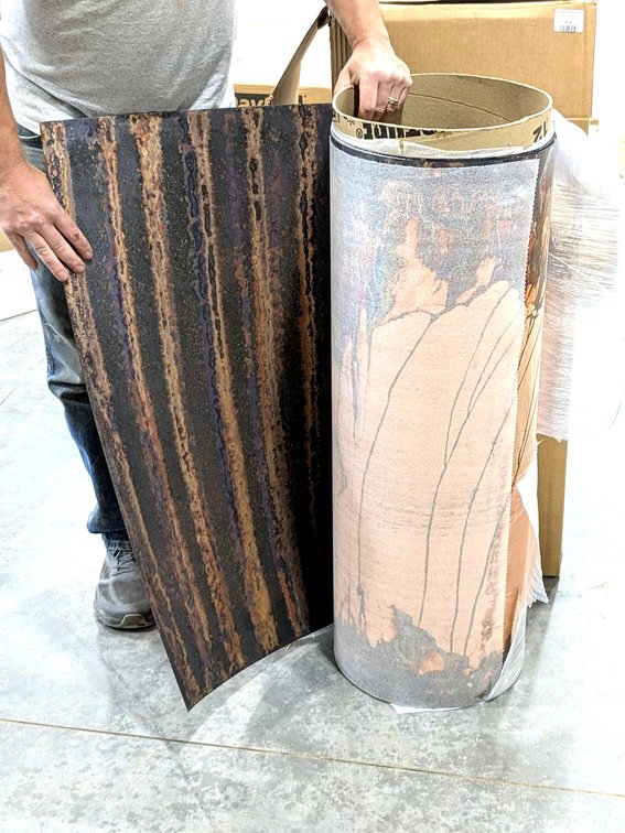 Seller notes 3' x 10' zebra copper sheet.