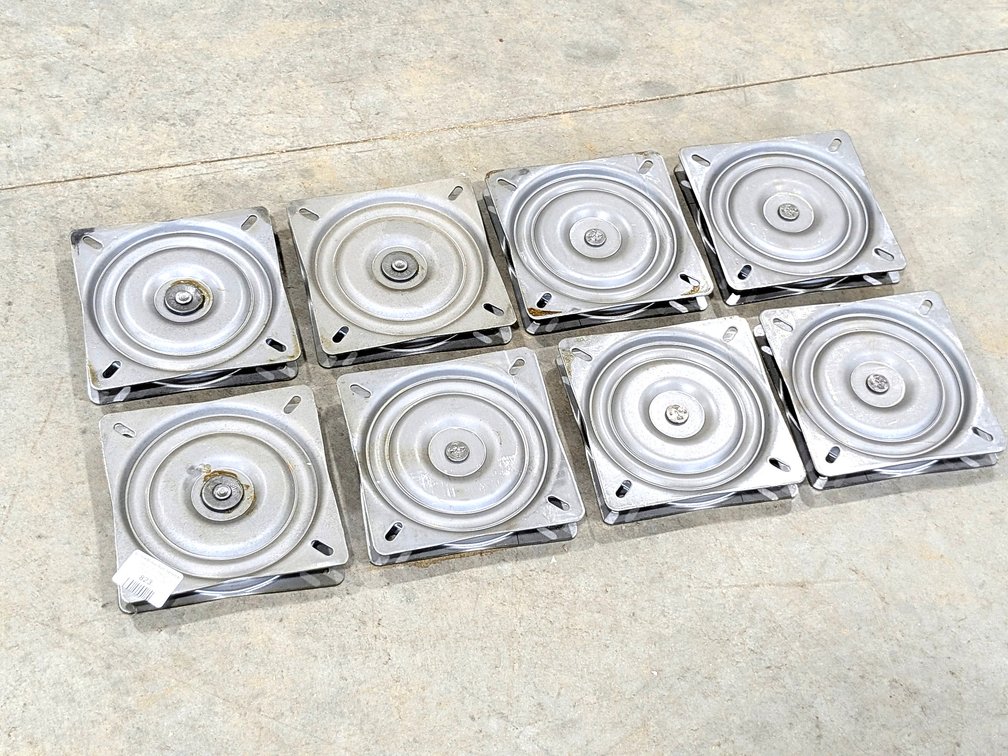 Eight chair or stool swivels are each 7" x 7".