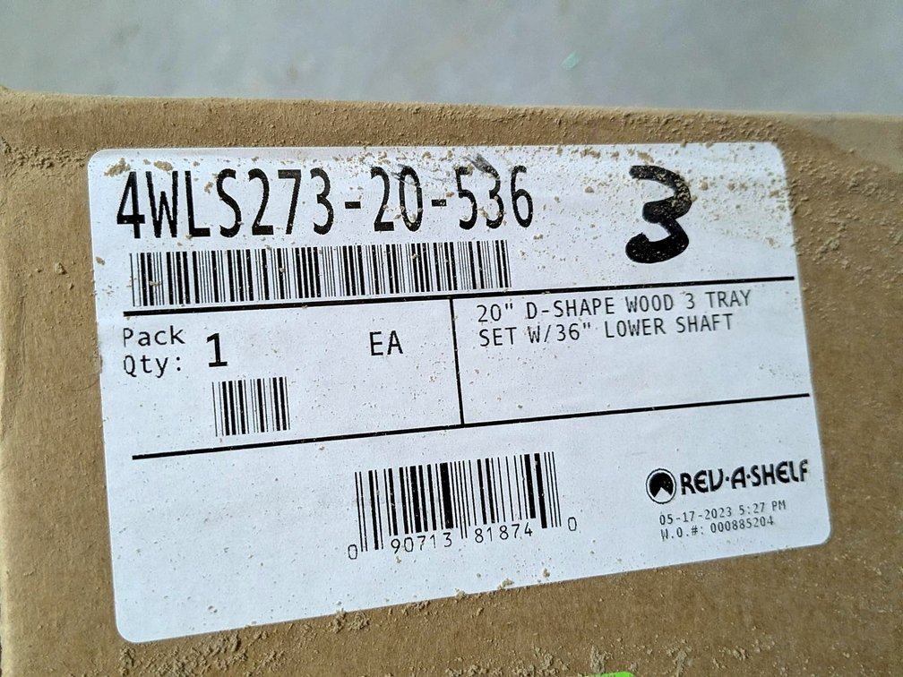 Rev-A-Shelf 20" D-shaped lazy susan is new in box.  Google model number for specs.