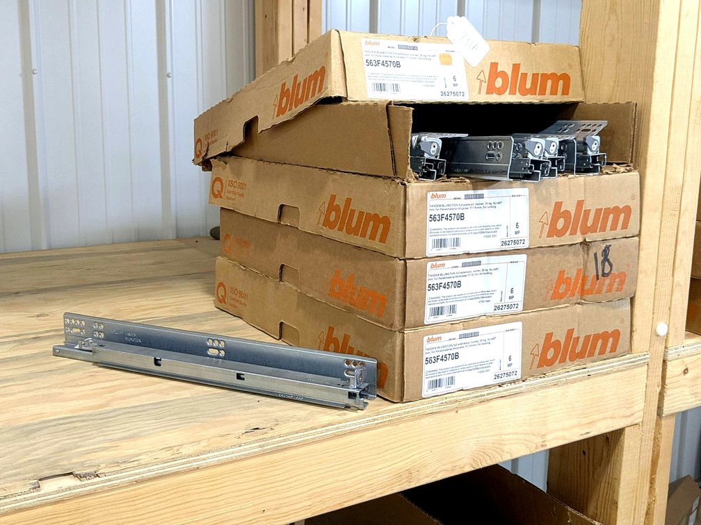Blum soft close drawer glides up to 19" long.