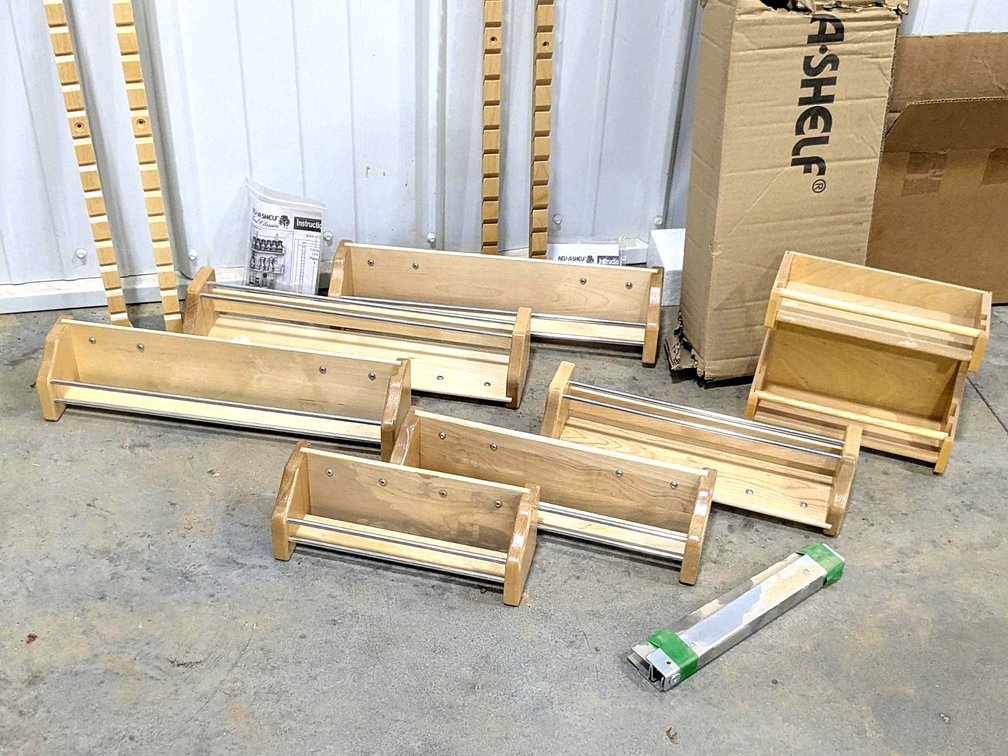 Rev-A-Shelf spice racks up to 16" wide.