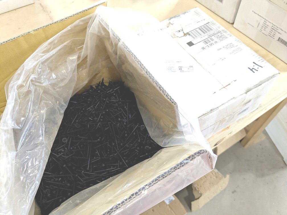Two boxes of CSH cabinetry screws up to 2-1/2" long.