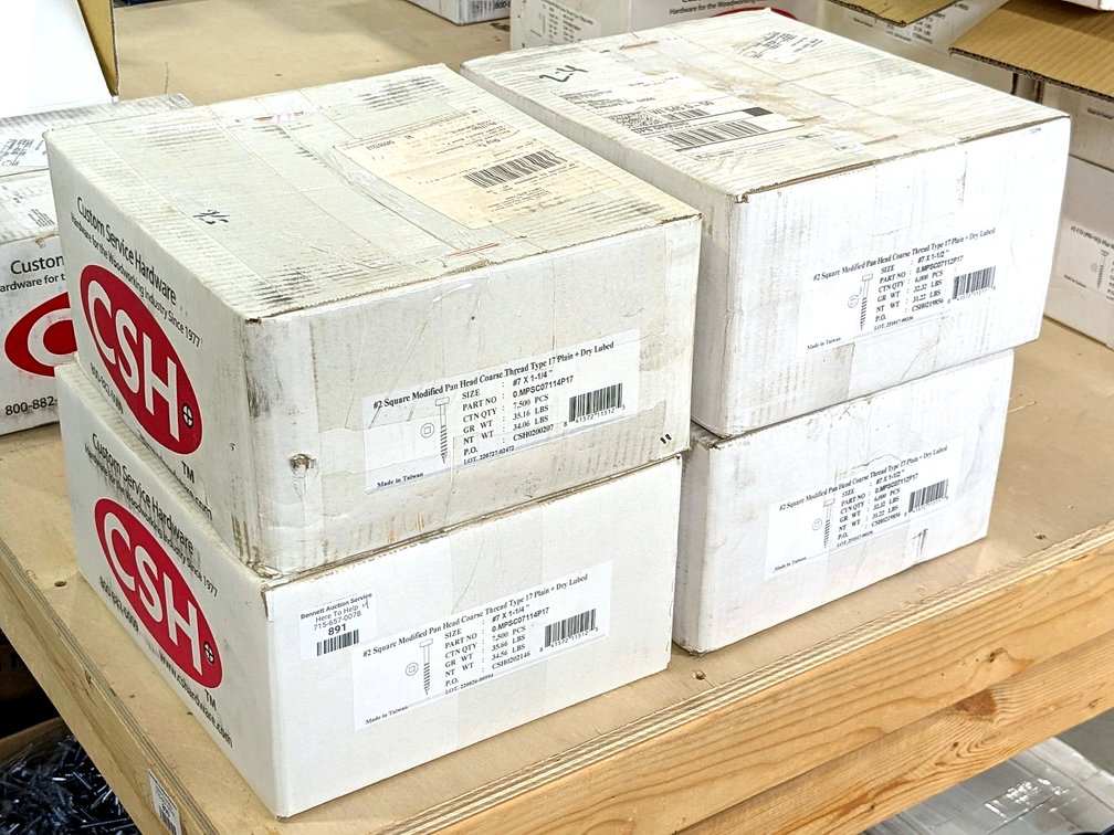 Four boxes of CSH cabinetry screws up to 1-1/2".