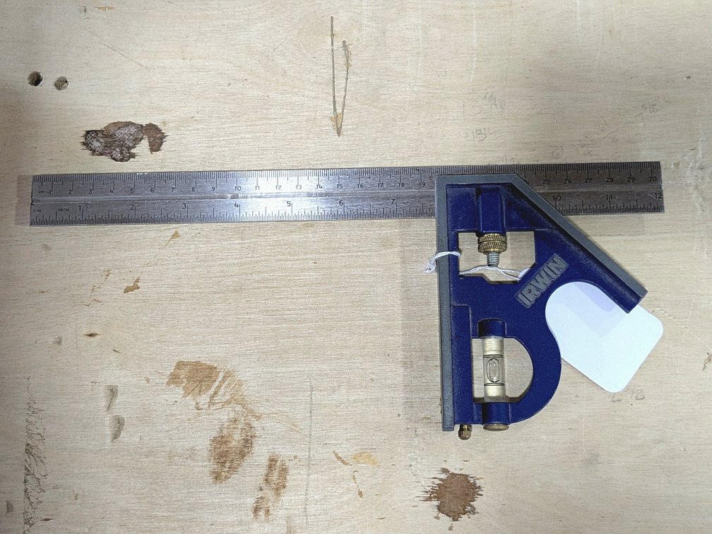 Irwin combination square with good vial and scribe.