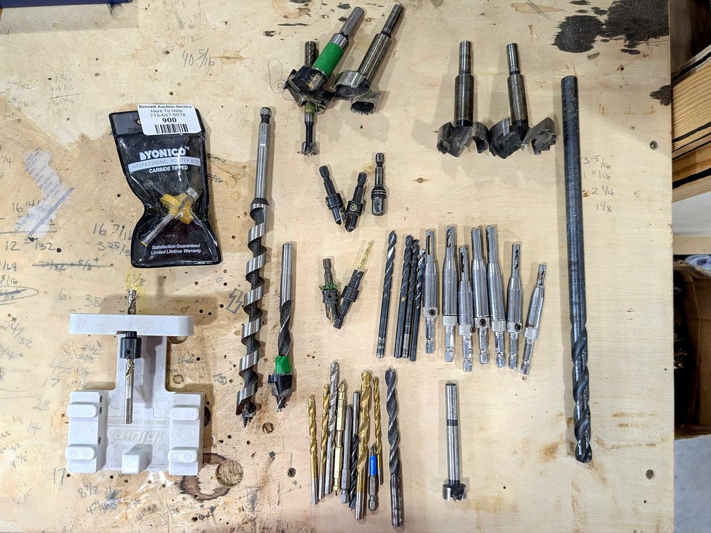 Blum drilling jig, forstner bits up to 2" and more.