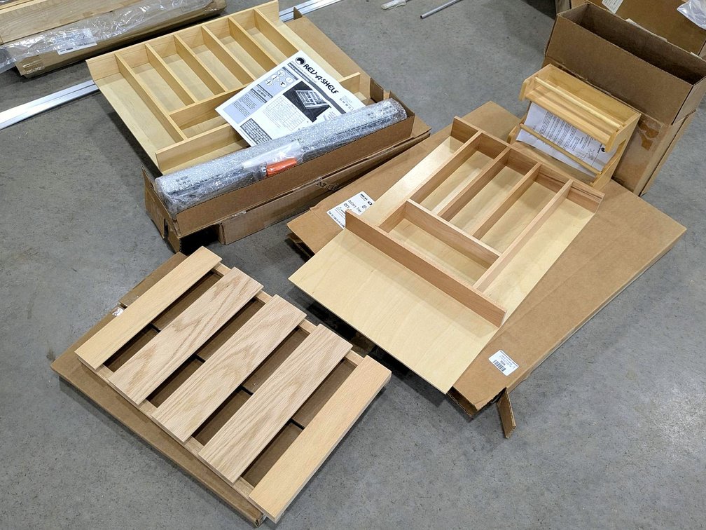 Rev-A-Shelf and other cabinet inserts, slides and more.