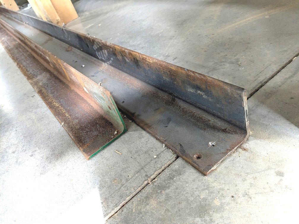 Two lengths of 3" angle iron up to 15' long.