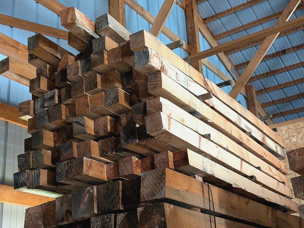 Bunk of 4x4 rough cut pine, approx 102".