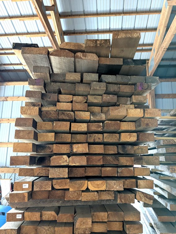 Bunk of rough sawn 6x3 pine beams, plus some larger planks up to 9'.