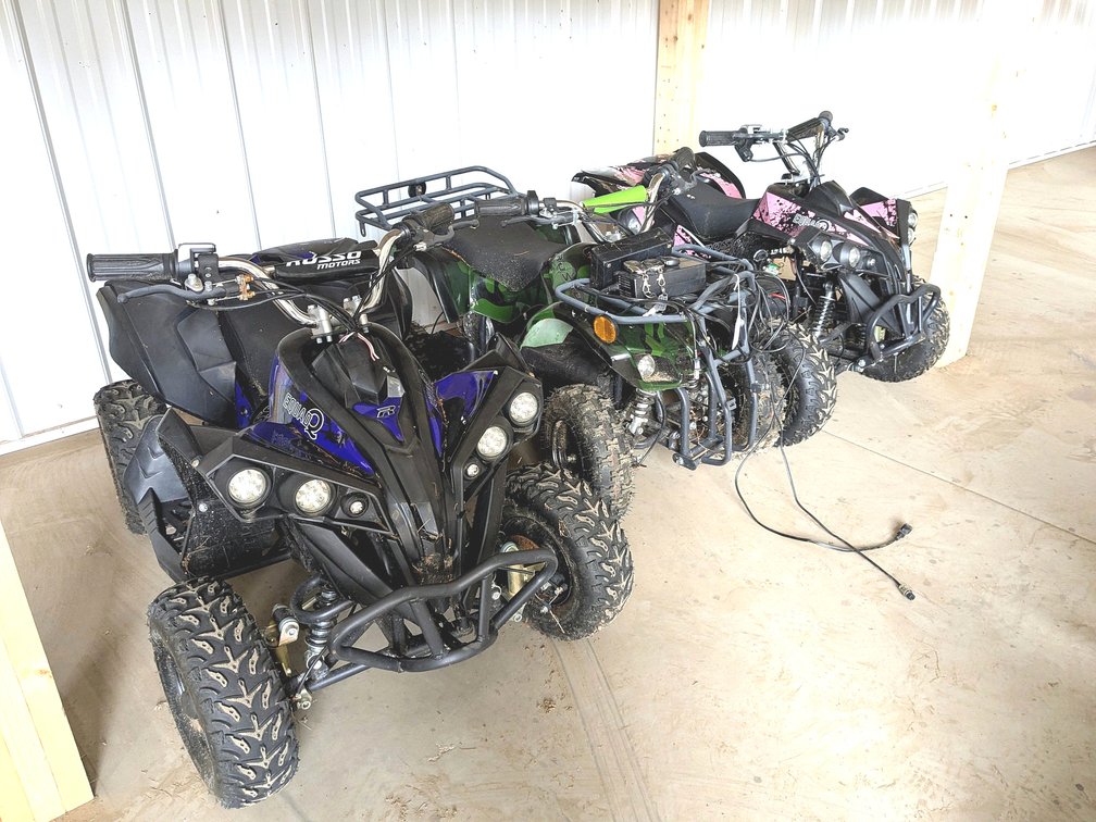 Three Rossi electric quads for repair.  Come with chargers and keys.