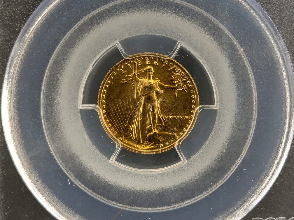 1987 $5 Gold Eagle has been slabbed and graded by PCGS MS69.