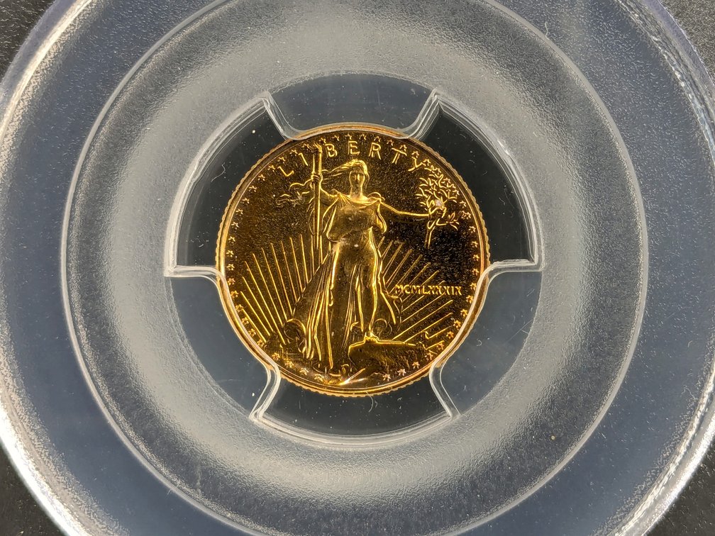 1989 $5 Gold Eagle has been slabbed and graded by PCGS MS69.