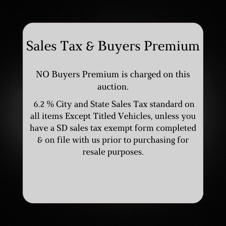 Sales Tax, Bidding App Info