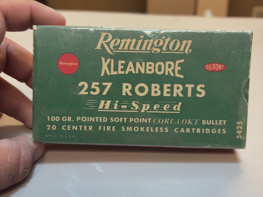 Vintage Remington Kleanbore Hi-Speed .257 Roberts centerfire box
