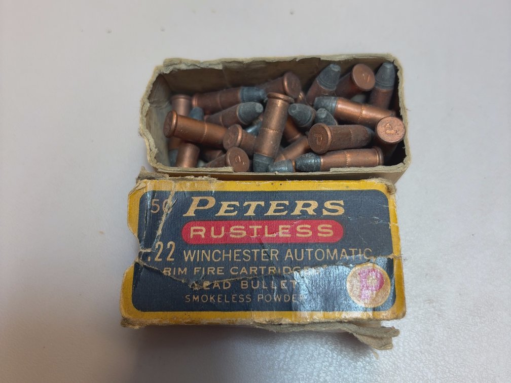 Vintage Peters Rustless .22 Winchester Automatic rimfire box