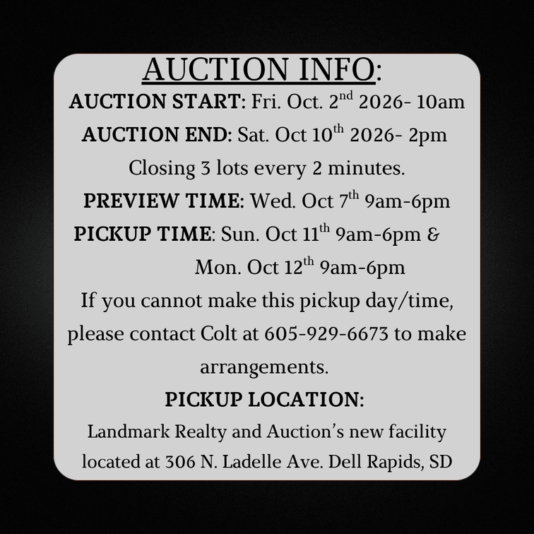 Auction Information- LOOK HERE