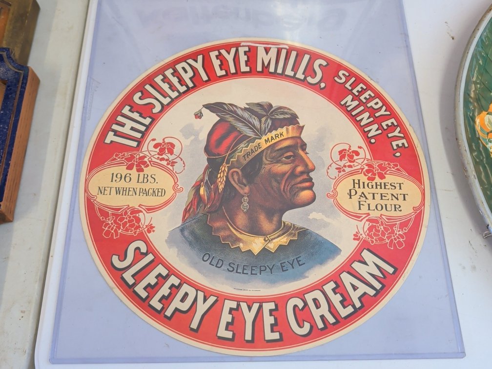 2 sided Sleepy eye Mills sign
