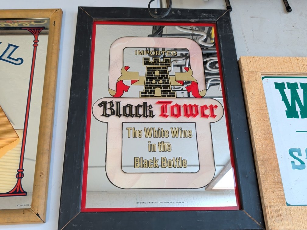 Black tower wine sign