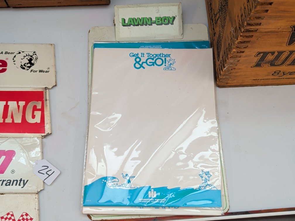 Lawn boy clip board & IH note pads