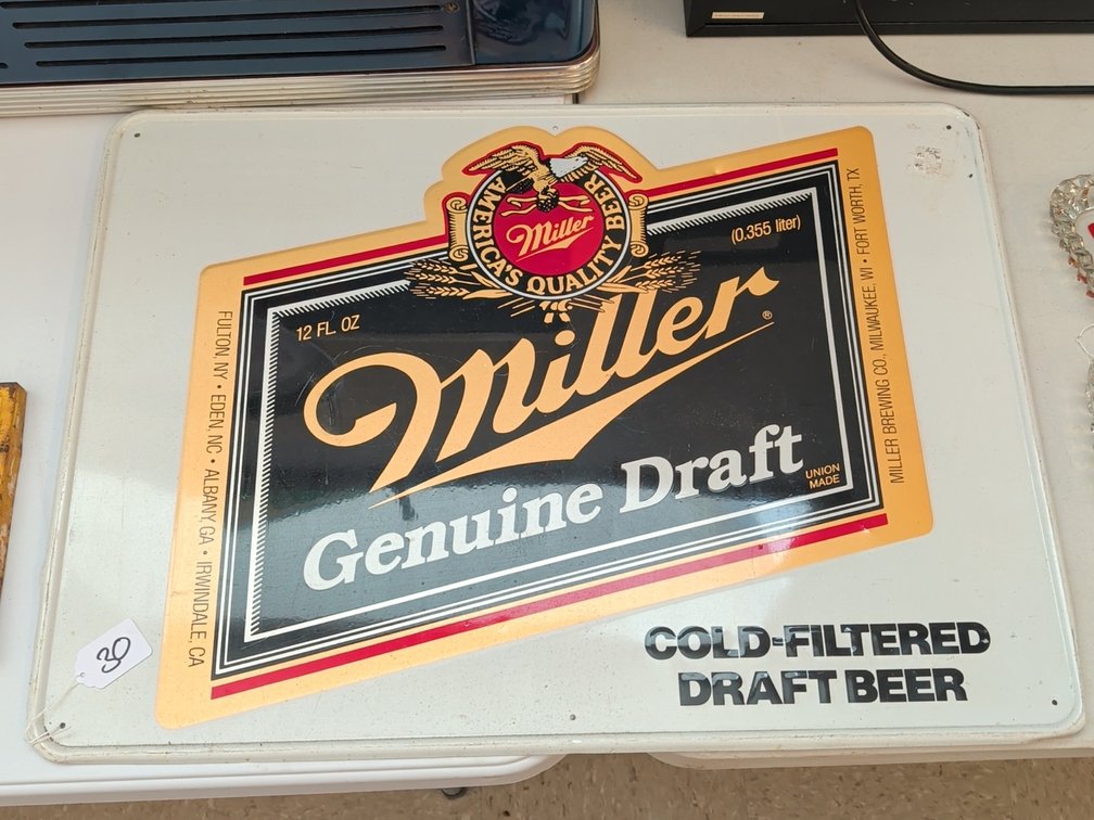 Miller Genuine Draft tin sign