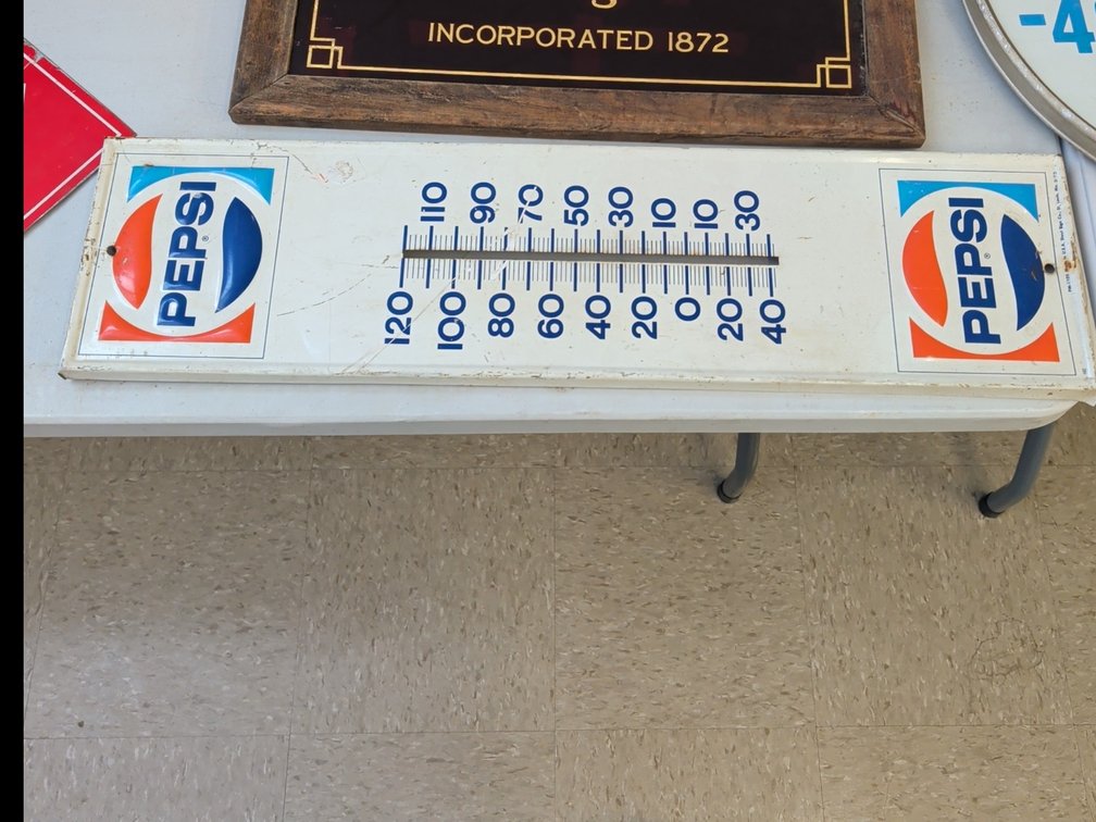 Pepsi thermometer tin