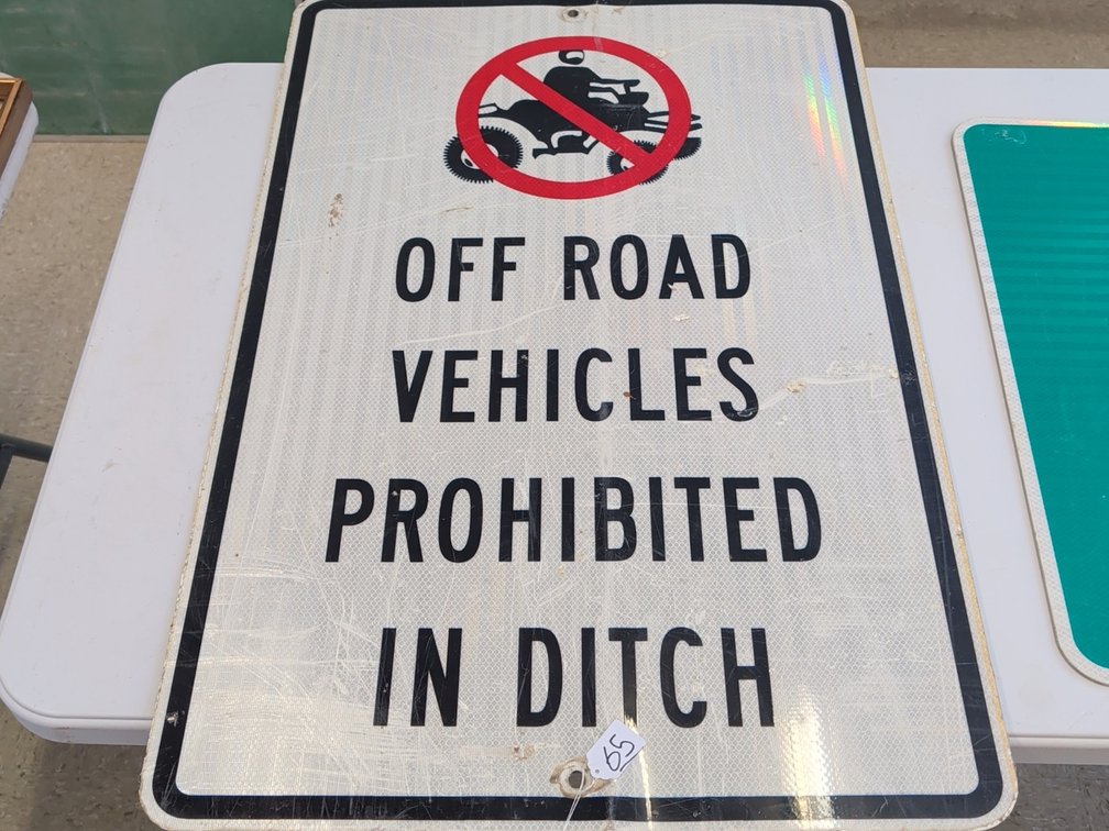 Off Road Vehicles Prohibited sign