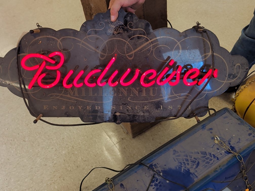 Budweiser lighted neon sign