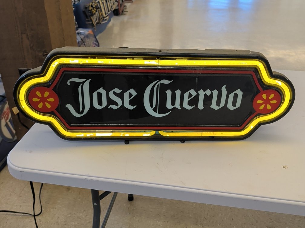 Jose Cuervo lighted neon sign