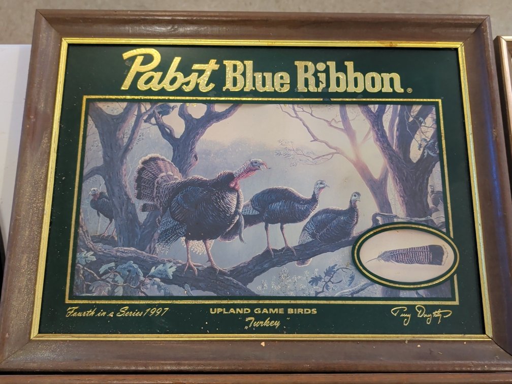 Pabst Blue Ribbon turkey sign