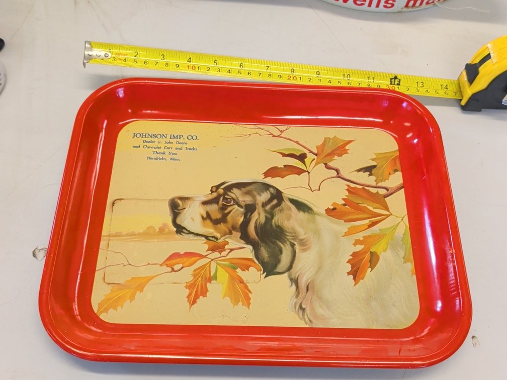 Johnson Imp Co Hendricks, MN tin tray