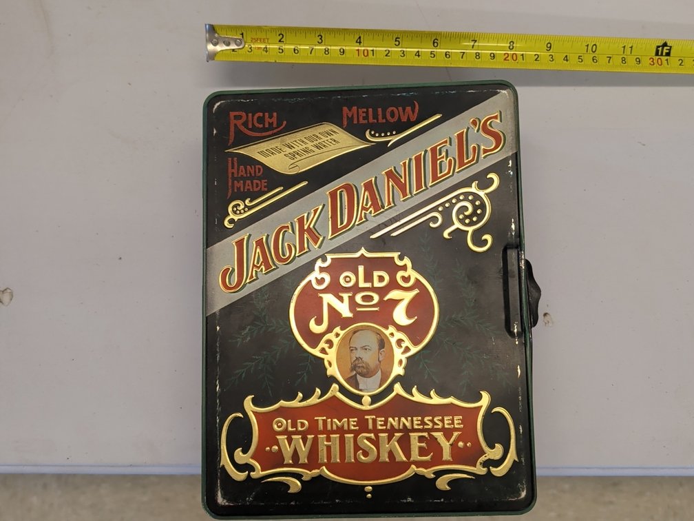 Jack Daniel's whiskey box with shot glasses