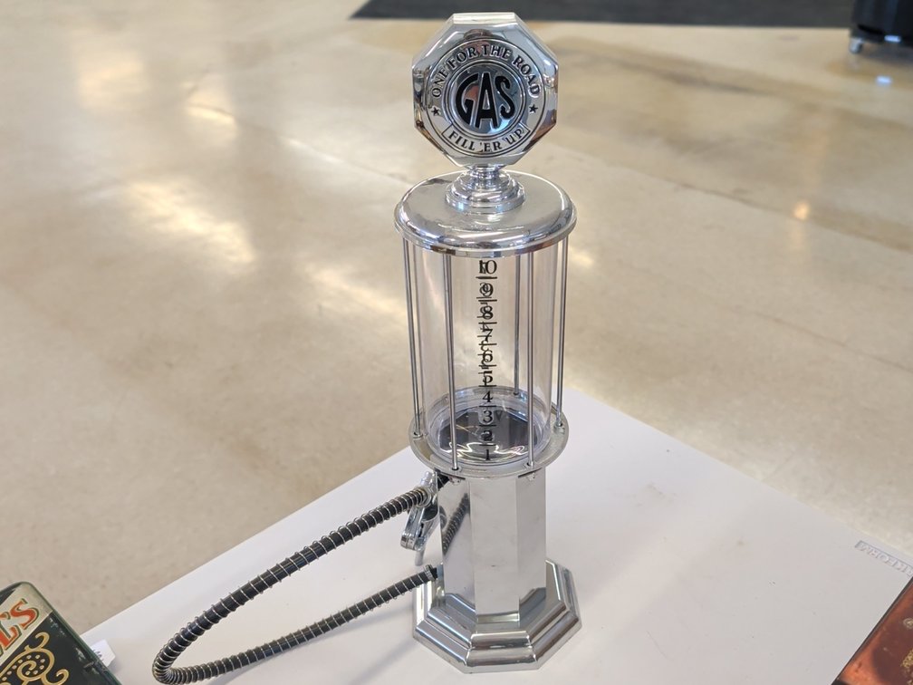 Godinger gas pump liquor dispenser