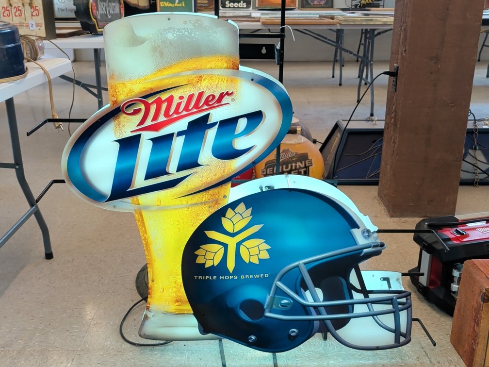 Miller Lite football neon light