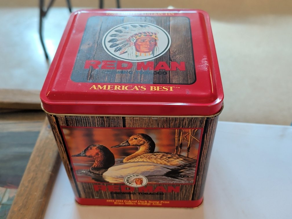 Redman chewing tobacco tin