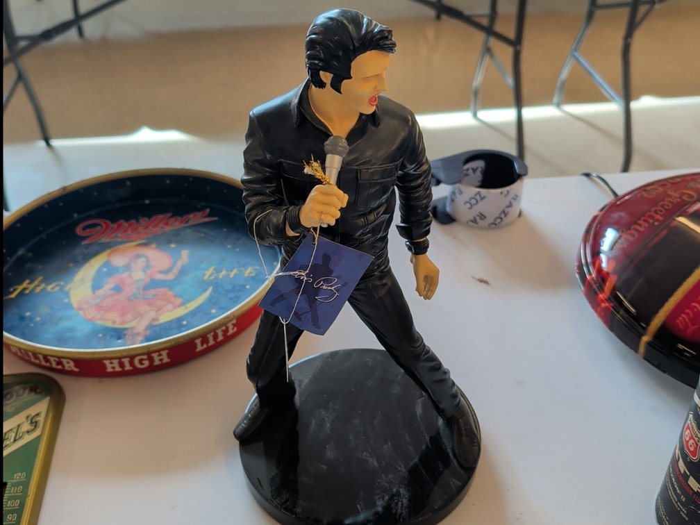 Elvis Presley black leather large figurine