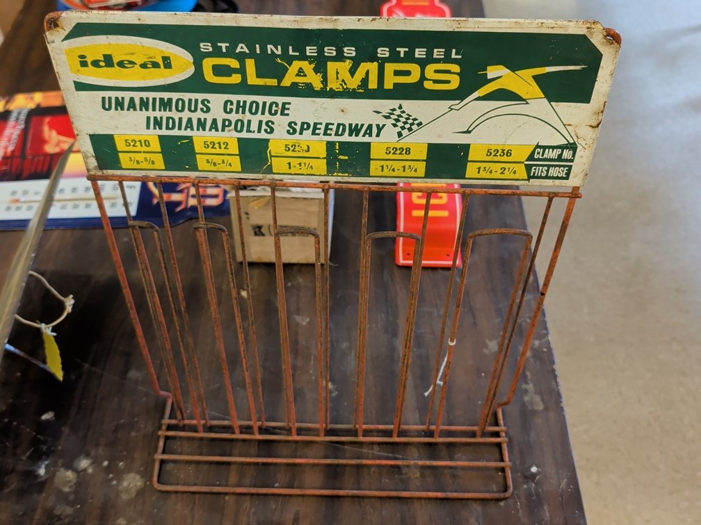 Vintage Ideal hose clamp display