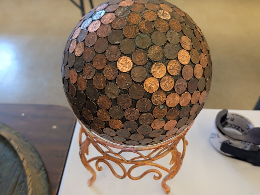 Penny sphere on stand