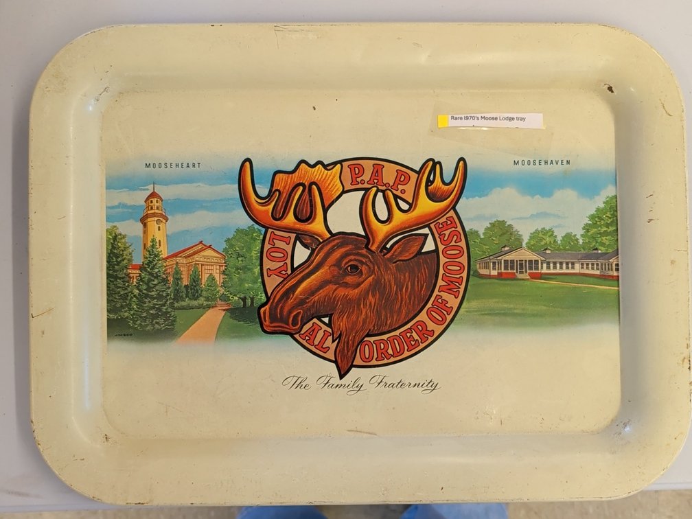 Vintage Moose Lodge serving tray
