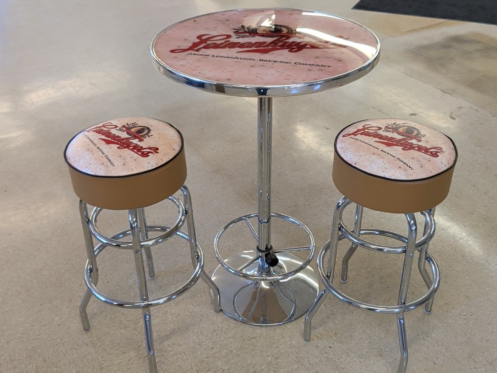 Leinenkugels Bar table and stools