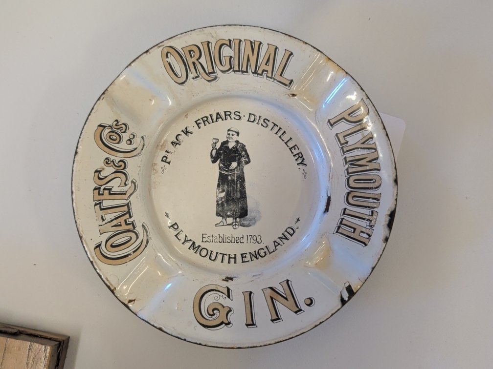 Porcelain or enamel coated Coates & Co gin ash tray