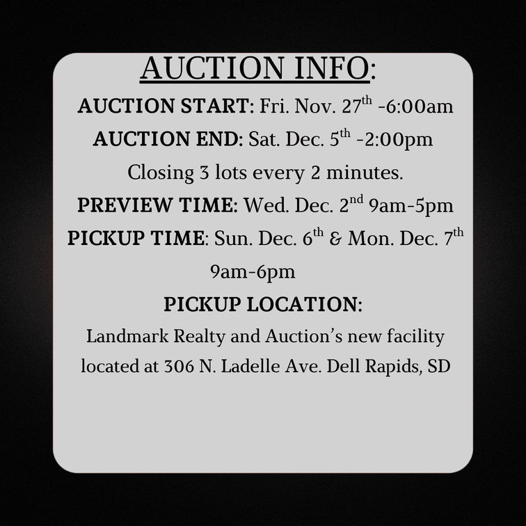Auction Information- LOOK HERE