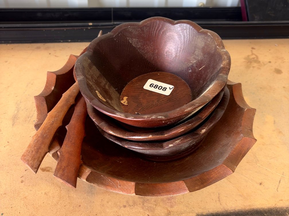 Wooden Salad Bowl Set