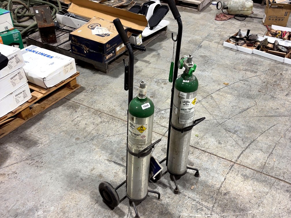 (2) Portable rolling Oxygen tanks