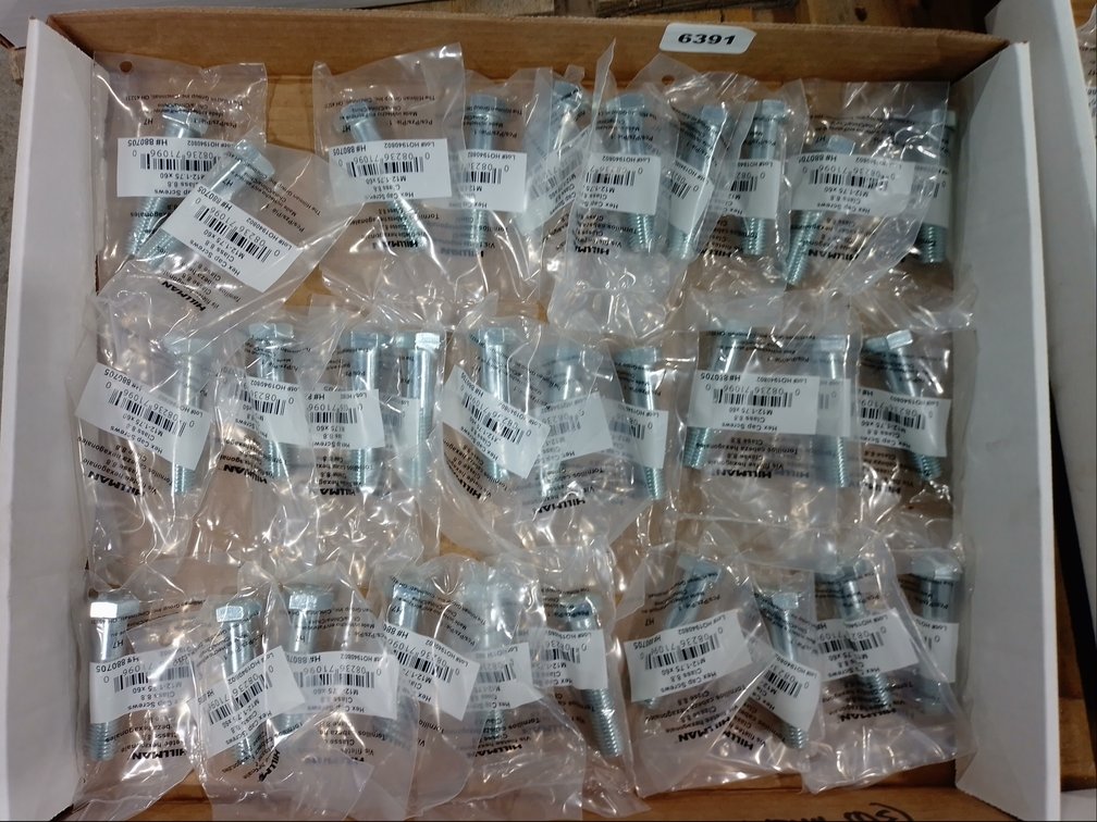 Flat Of New Hex Cap Screws (30) M12-1.75 x 60