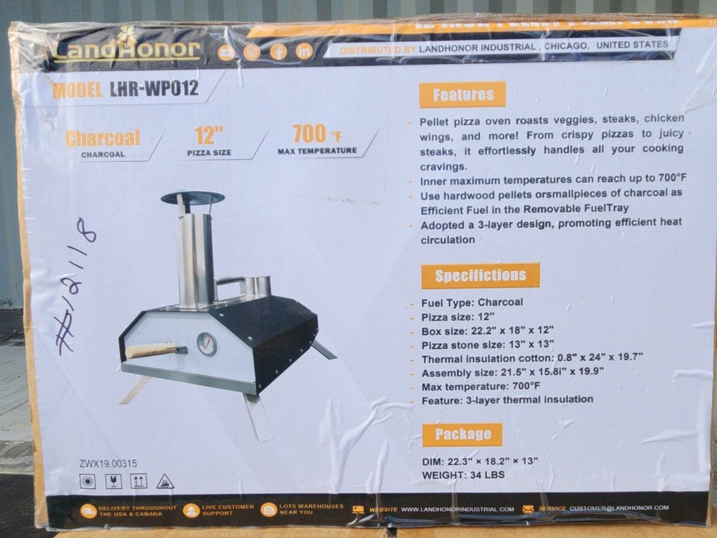 12 Inch Pellet Pizza Oven LHR-WPO12