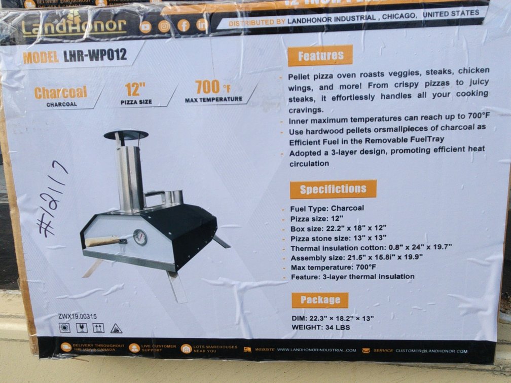 12 Inch Pellet Pizza Oven LHR-WPO12
